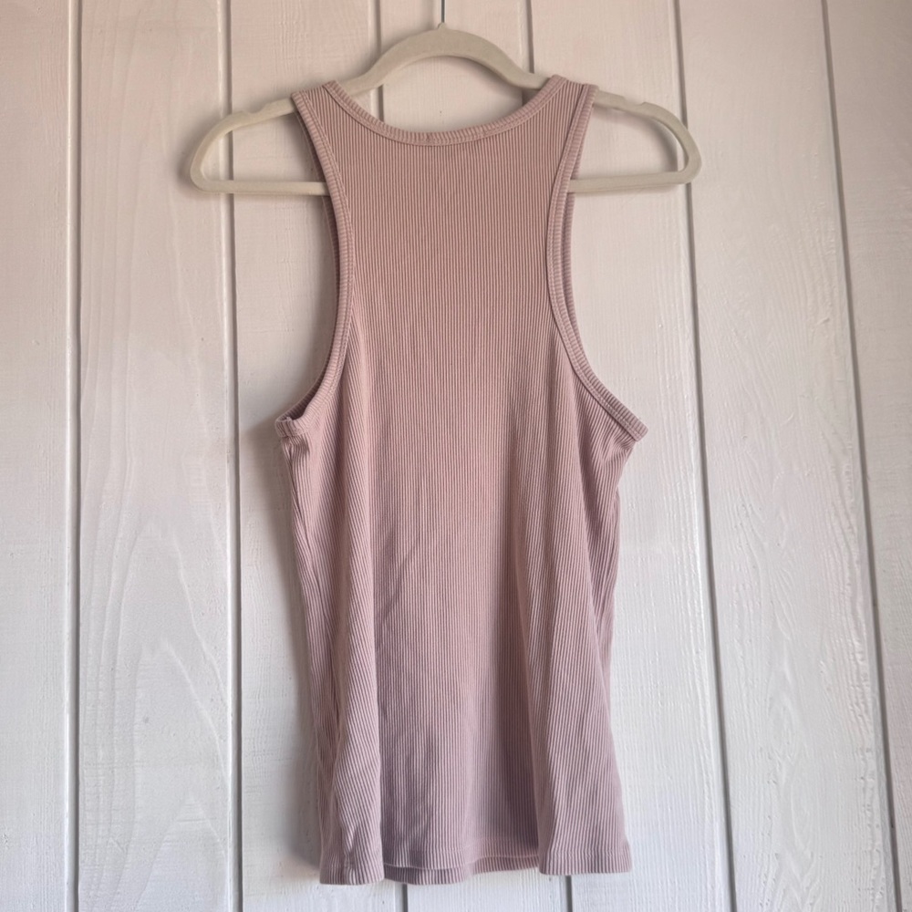 Agolde Beige Ribbed Tank Top - Picture 3 of 7